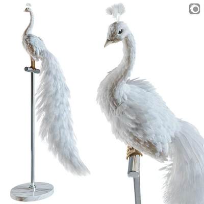 现代孔雀摆件 孔雀装饰品 雕塑 陈设品